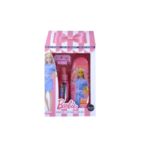 Barbie confezione regalo gel detergente, spray corpo, portachiavi